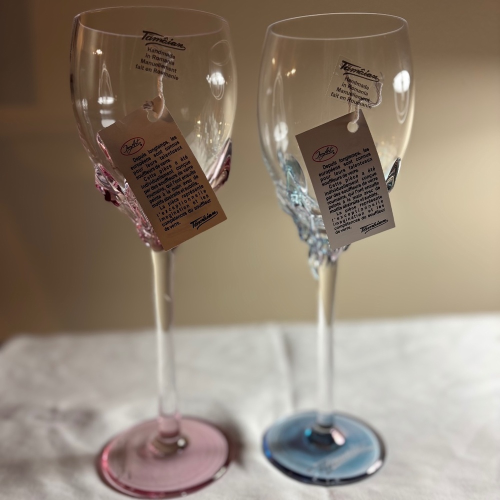 Ion Tamaian handblown wine glasses- Set of 2